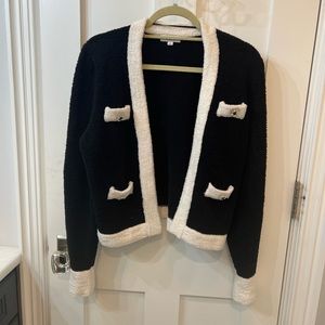 525 America Black and White soft cardigan